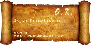 Okjan Krisztián névjegykártya