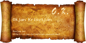 Okjan Krisztián névjegykártya